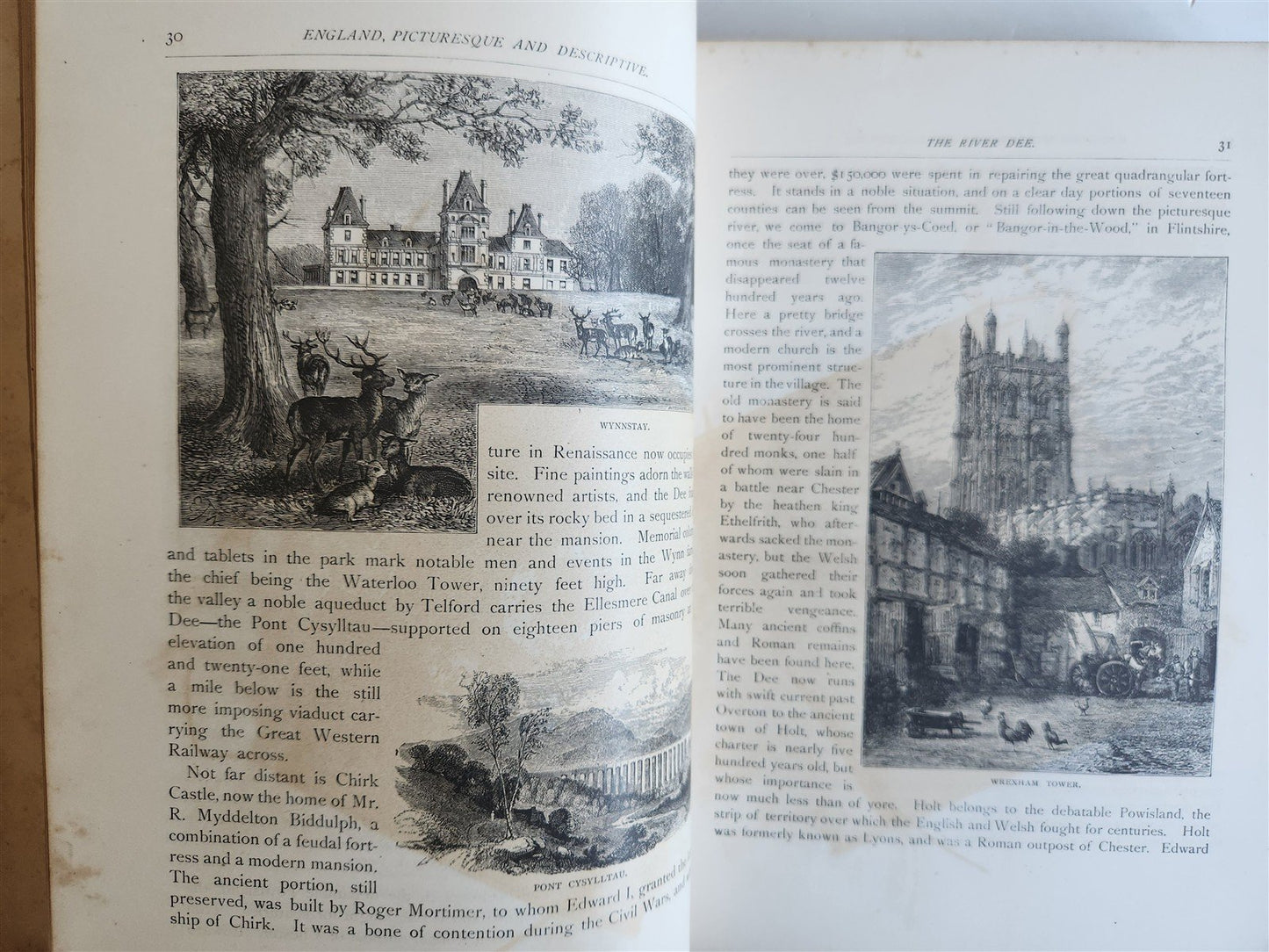 1882 ENGLAND PICTURESQUE & DESCRIPTIVE foreign travel reminiscence ILLUSTRATED