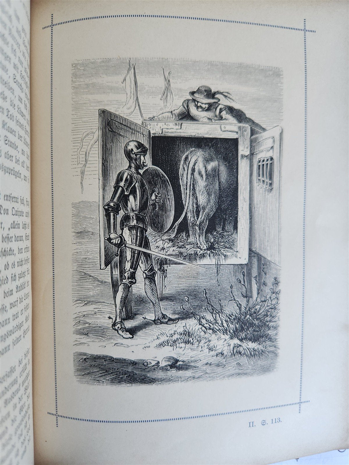 1892 DON QUIXOTE by Miguel de Cervantes ILLUSTRATED antique in GERMAN