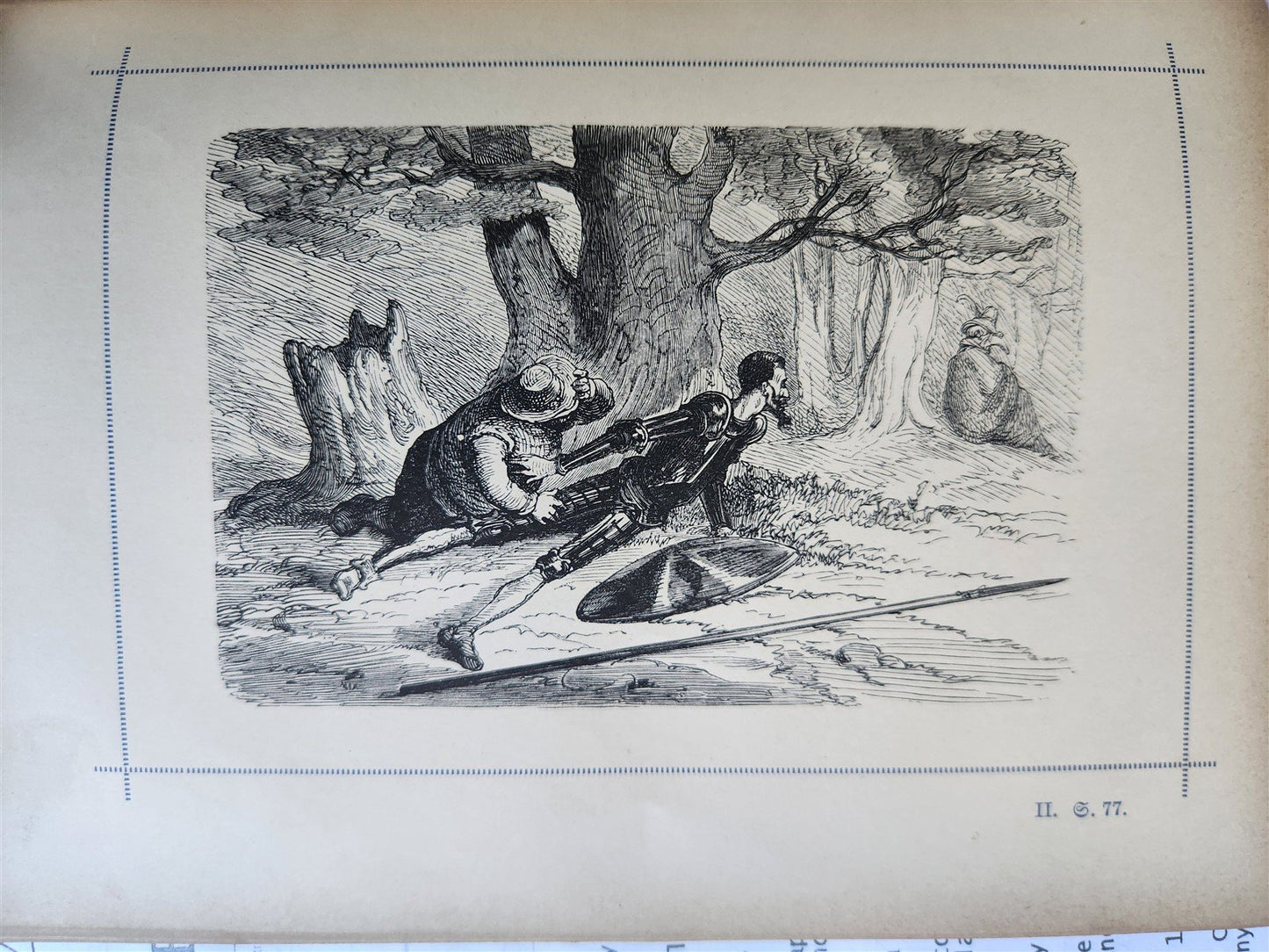 1892 DON QUIXOTE by Miguel de Cervantes ILLUSTRATED antique in GERMAN