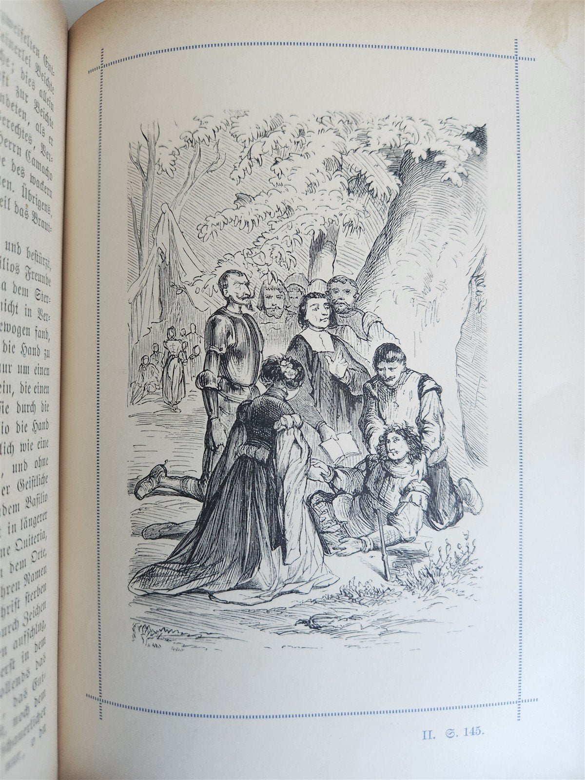 1892 DON QUIXOTE by Miguel de Cervantes ILLUSTRATED antique in GERMAN