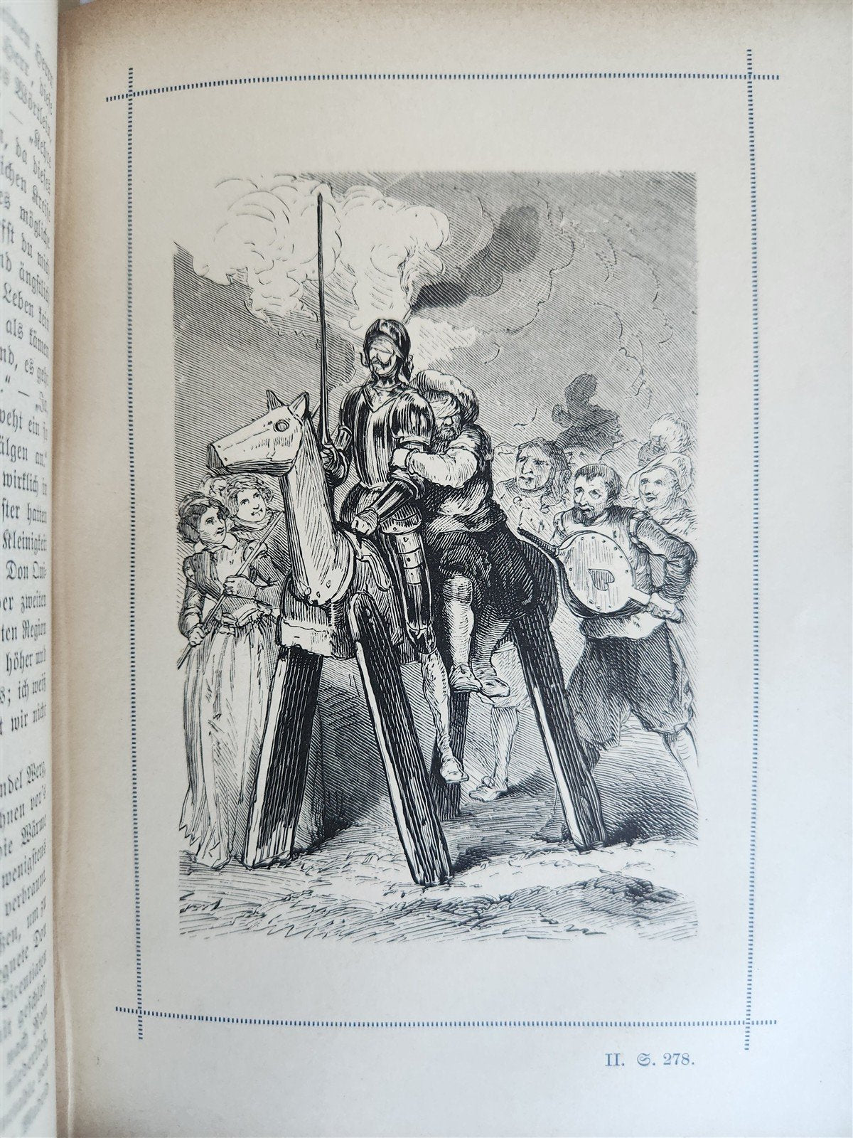1892 DON QUIXOTE by Miguel de Cervantes ILLUSTRATED antique in GERMAN