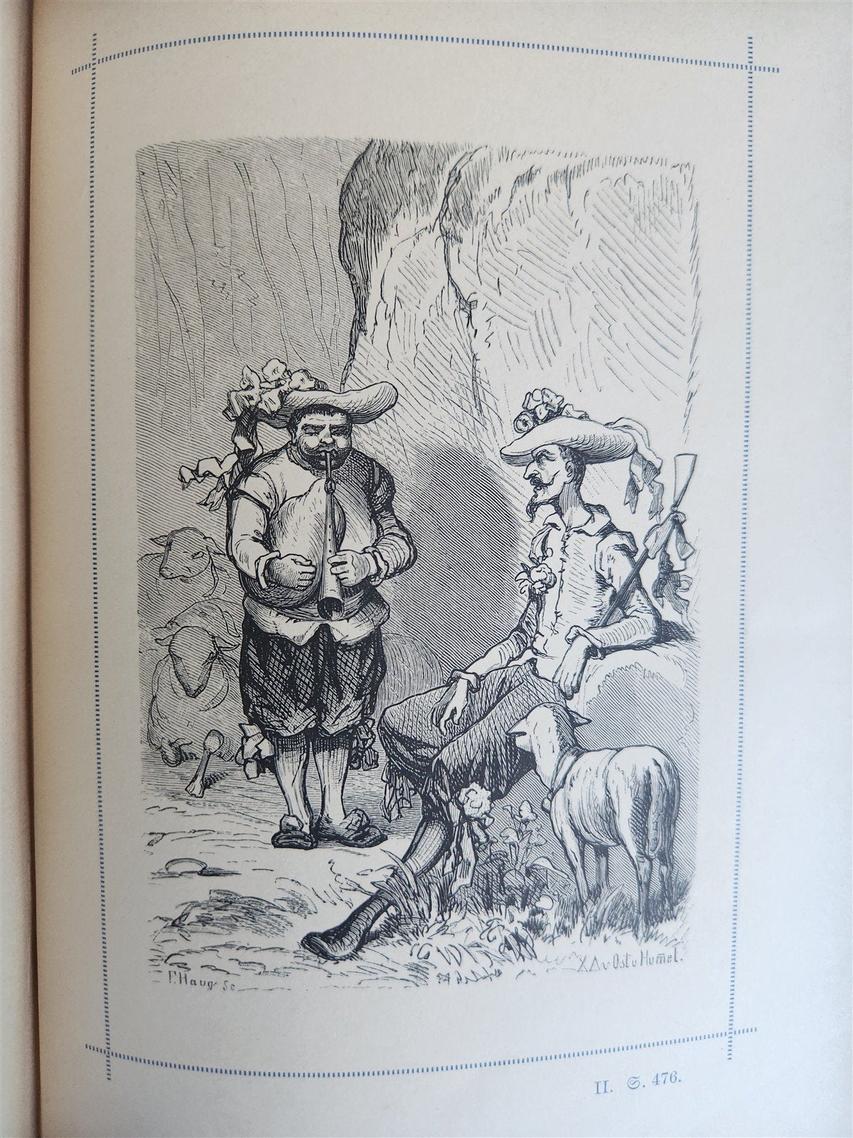 1892 DON QUIXOTE by Miguel de Cervantes ILLUSTRATED antique in GERMAN