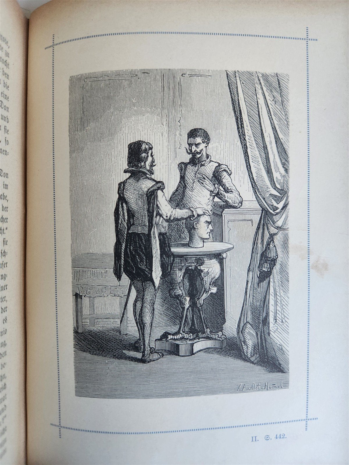 1892 DON QUIXOTE by Miguel de Cervantes ILLUSTRATED antique in GERMAN