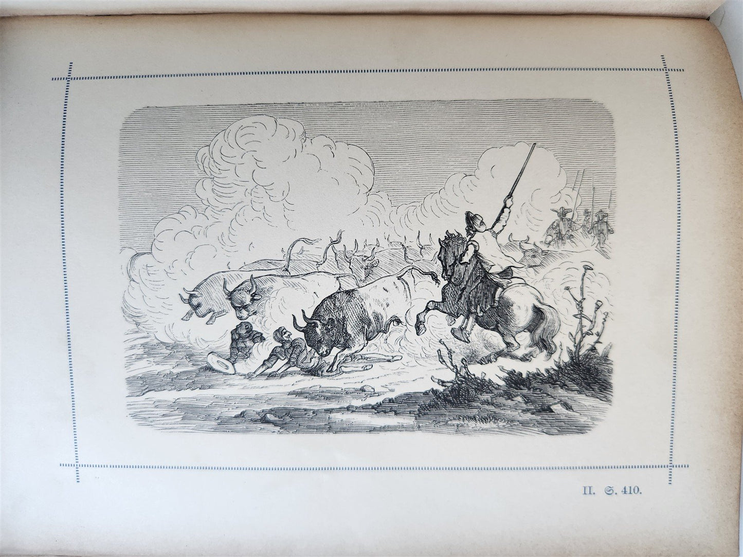 1892 DON QUIXOTE by Miguel de Cervantes ILLUSTRATED antique in GERMAN