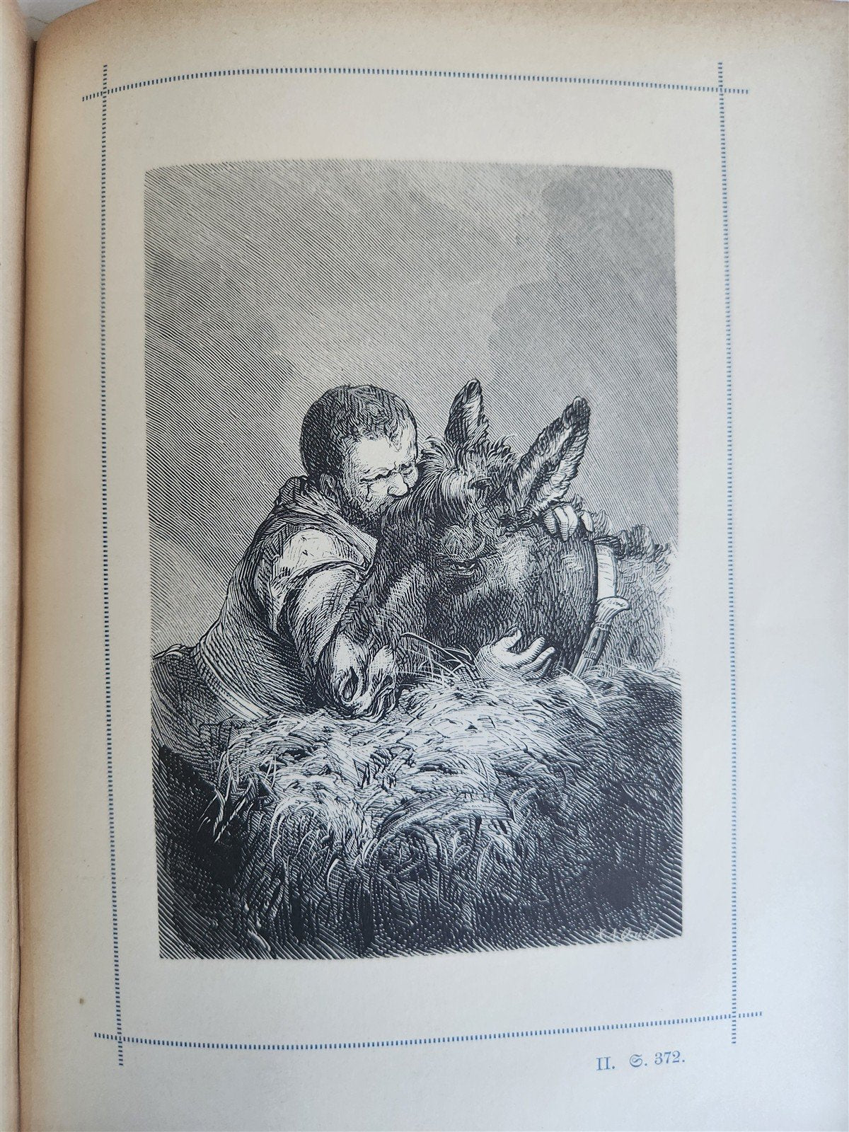 1892 DON QUIXOTE by Miguel de Cervantes ILLUSTRATED antique in GERMAN