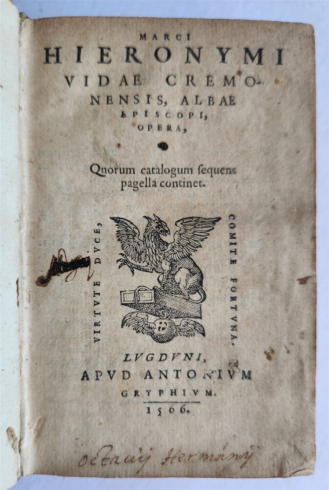 1566 16th CENTURY POETRY by Marco Girolamo Vida ANTIQUE