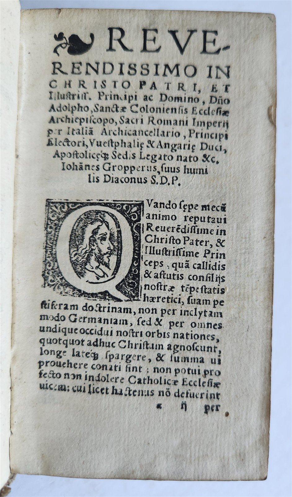 1554 INSTITUTIO CATHOLICA 16th CENTURY PIGSKIN BINDING ANTIQUE Johannes Gropper