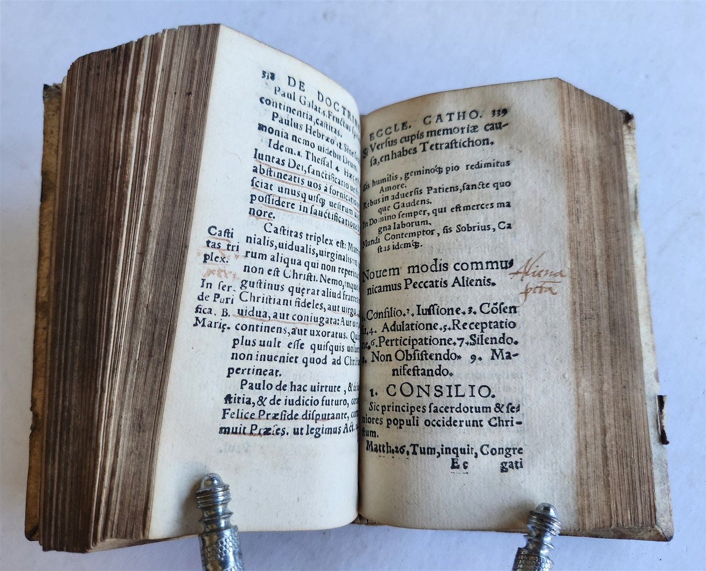 1554 INSTITUTIO CATHOLICA 16th CENTURY PIGSKIN BINDING ANTIQUE Johannes Gropper