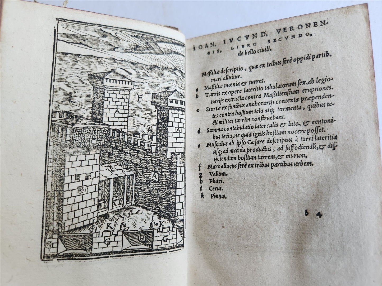 1581 JULIUS CAESAR ILLUSTRATED antique ORIGINAL 16th CENTURY BINDING