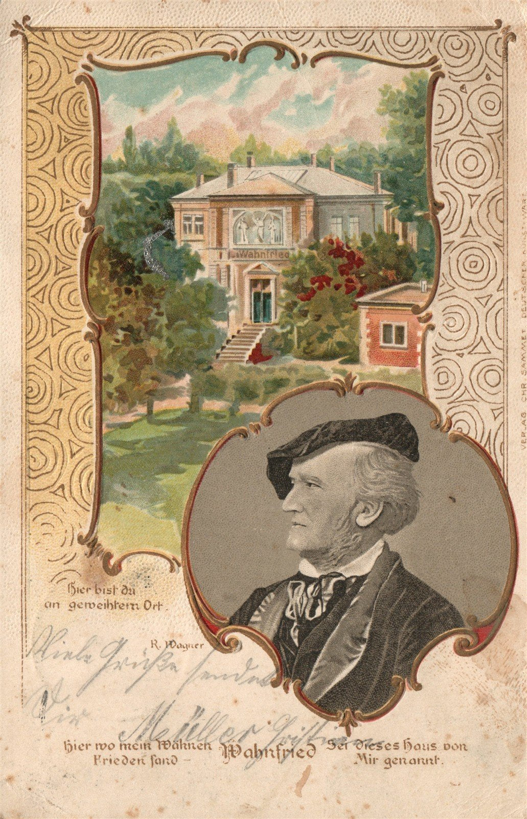 Wahnfried villa in Bayreuth of Richard Wagner GERMANY ANTIQUE POSTCARD