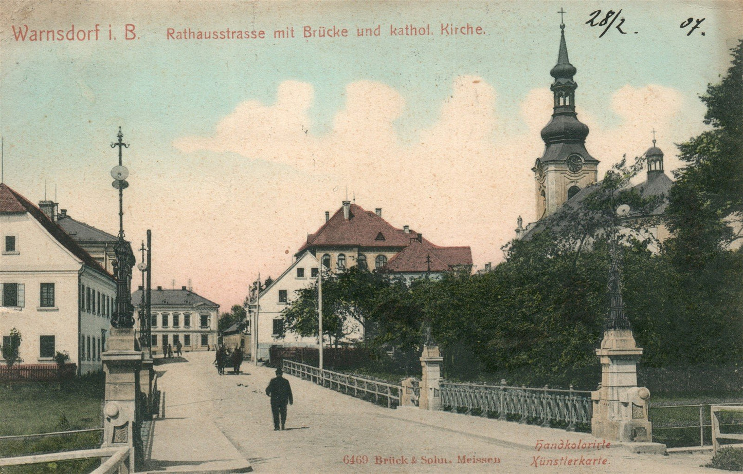 WARNSDORF i. B GERMANY ANTIQUE POSTCARD