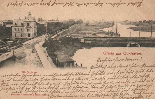 GRUSS VOM CUXHAVEN GERMANY ANTIQUE POSTCARD