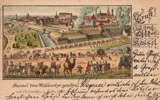 KASSEL vopm MULLERTOR GESEHEN GERMANY ANTIQUE POSTCARD