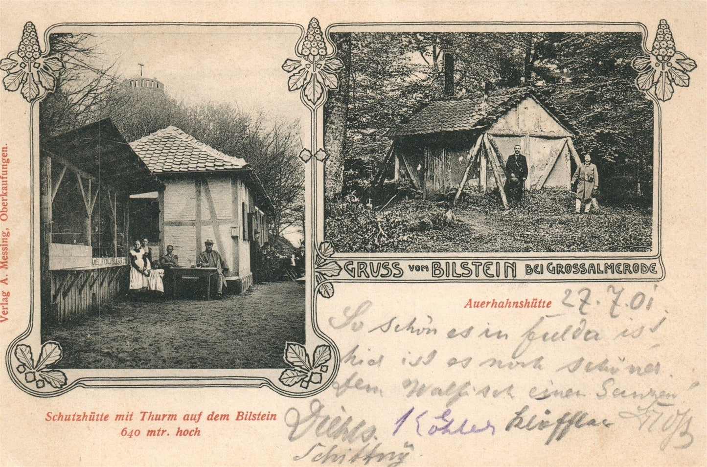 GRUSS vom BILSTEIN GERMANY ANTIQUE POSTCARD