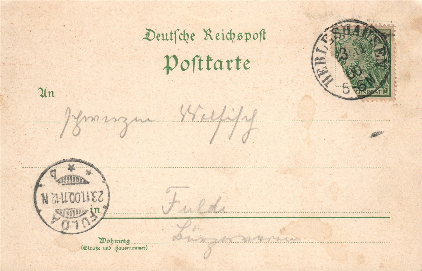 GRUSS aus HERLESHAUSEN GERMANY ANTIQUE POSTCARD