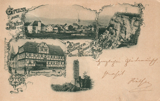 ZUM GOLDENEN LOWEN GERMANY ANTIQUE POSTCARD