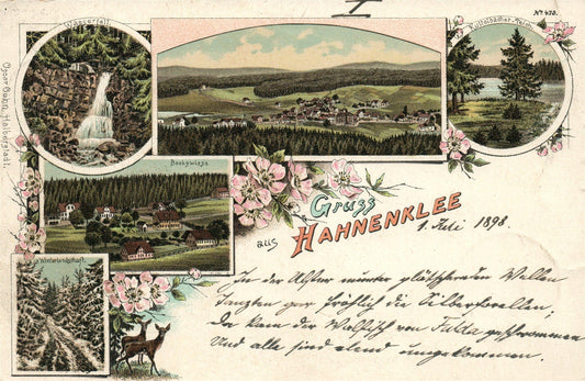 HAHNENKLEE GERMANY 1898 ANTIQUE POSTCARD