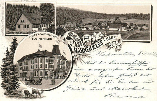 Gruss aus HAHNENKLEE GERMANY hotel 1898 ANTIQUE POSTCARD