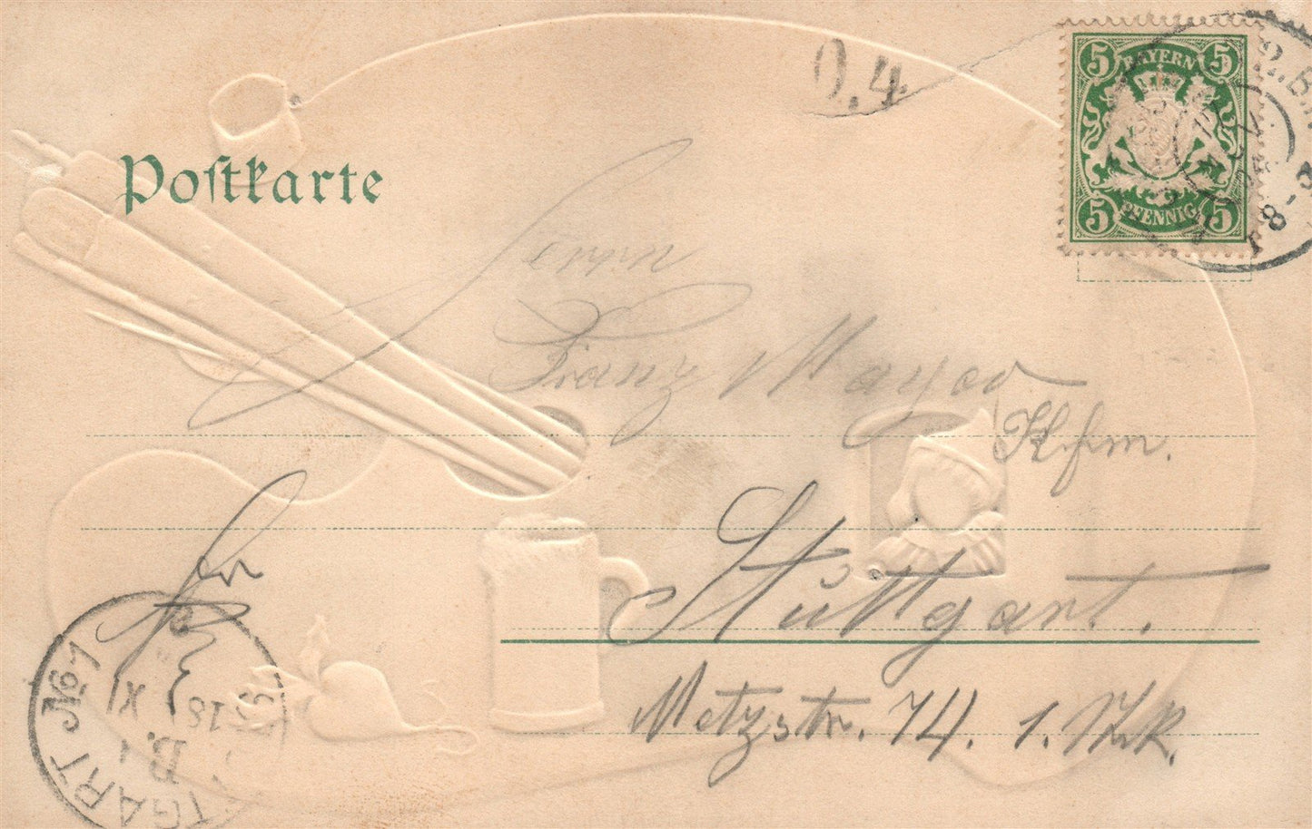 Gruss aus CELLE GERMANY 1898 ANTIQUE POSTCARD
