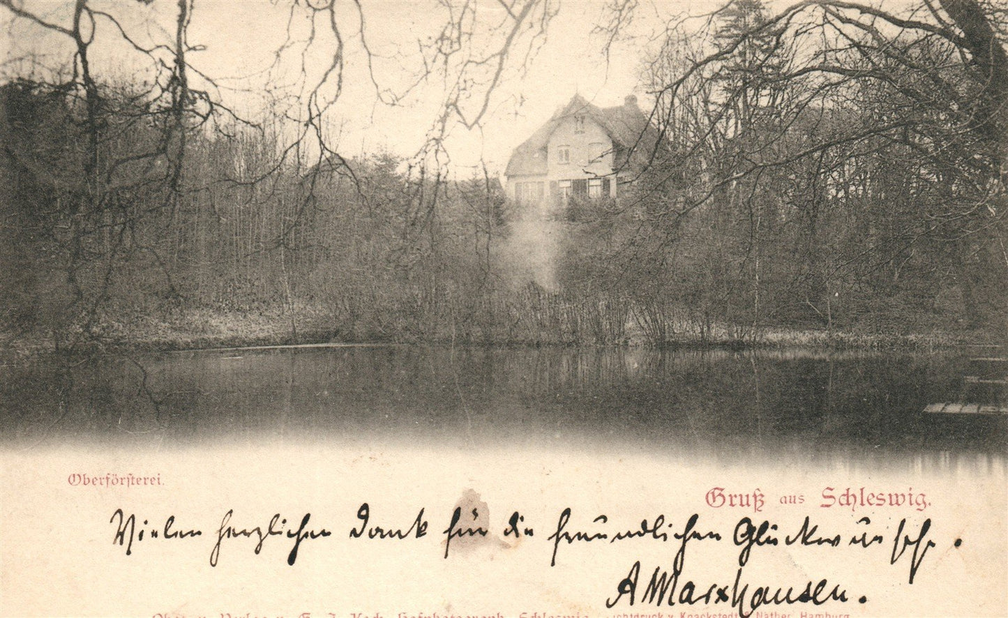 Gruss aus SCHLESWIG GERMANY 1898 ANTIQUE POSTCARD