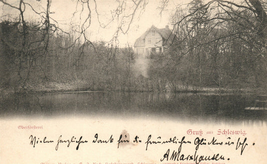 Gruss aus SCHLESWIG GERMANY 1898 ANTIQUE POSTCARD