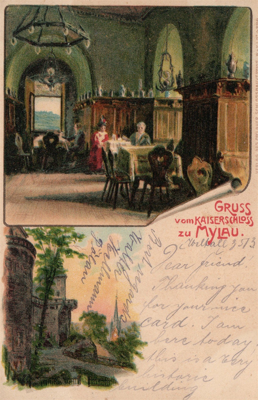 KAISERSCHLOSS zu MYLAU GERMANY ANTIQUE POSTCARD