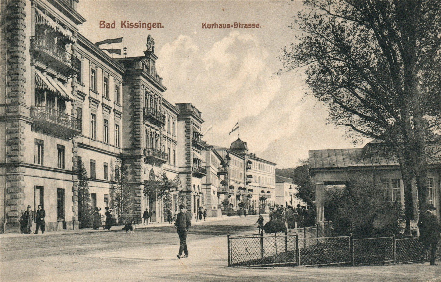 BAD KISSINGEN GERMANY KURHAUS-STRASSE ANTIQUE POSTCARD