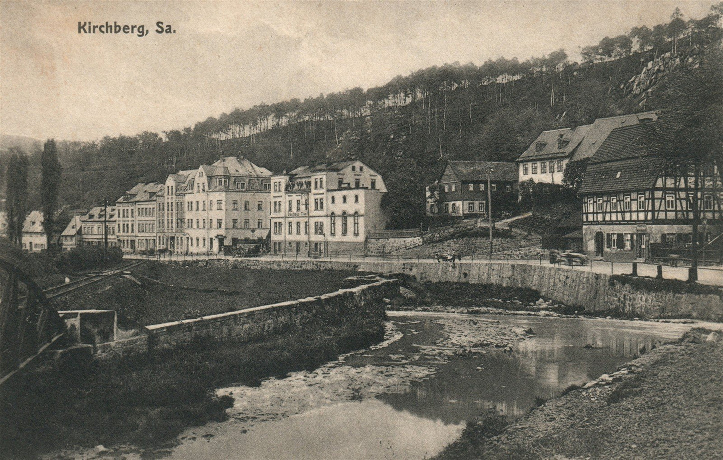 GERMANY KIRCHBERG Sa. ANTIQUE POSTCARD
