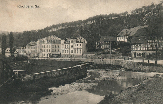 GERMANY KIRCHBERG Sa. ANTIQUE POSTCARD
