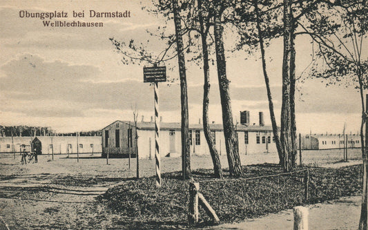 GERMANY Ubungsplatz bei Darmstadt Wellblechhausen ANTIQUE POSTCARD