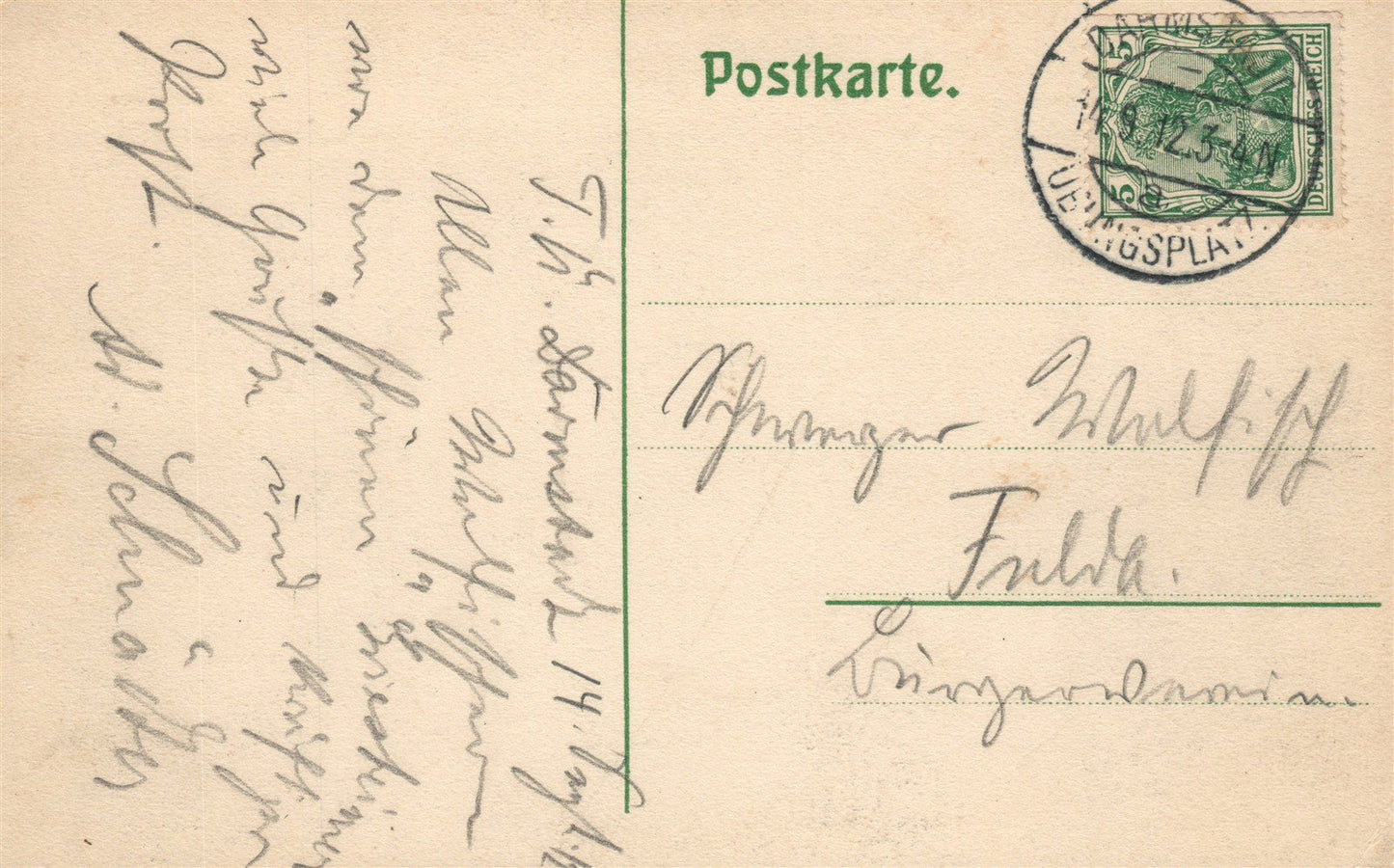 GERMANY Ubungsplatz bei Darmstadt Wellblechhausen ANTIQUE POSTCARD