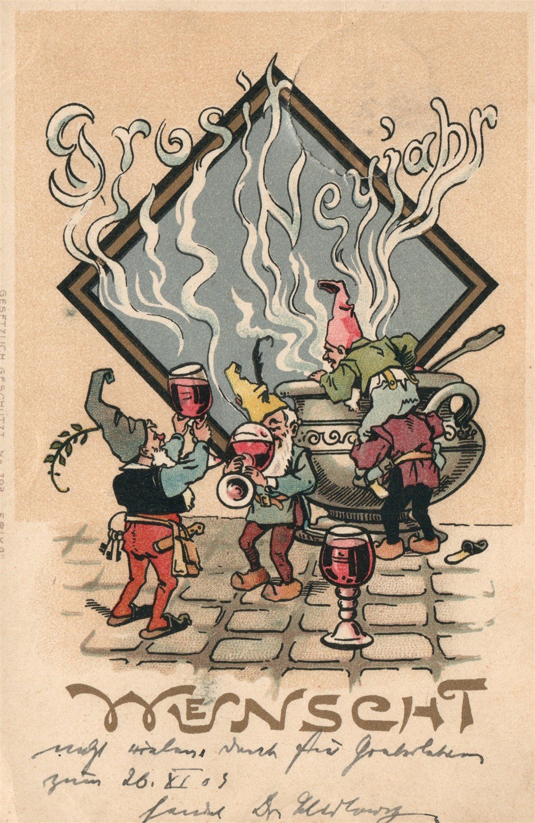 GERMANY NEW YEAR Christmas ANTIQUE POSTCARD