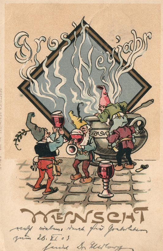 GERMANY NEW YEAR Christmas ANTIQUE POSTCARD
