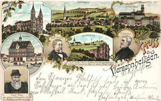 GERMANY VIERZCHNHEILIGEN ANTIQUE POSTCARD