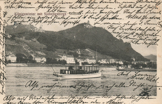 GERMANY KONIGSWINTER mit SIEBENGEBIRGE ANTIQUE POSTCARD