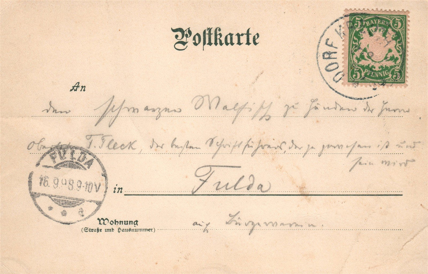 GERMANY GRUSS AUS DORF KREUTH ANTIQUE POSTCARD