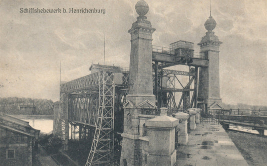 GERMANY SCHIFFSHEBEWERK b. HENRICHENBURG ANTIQUE POSTCARD