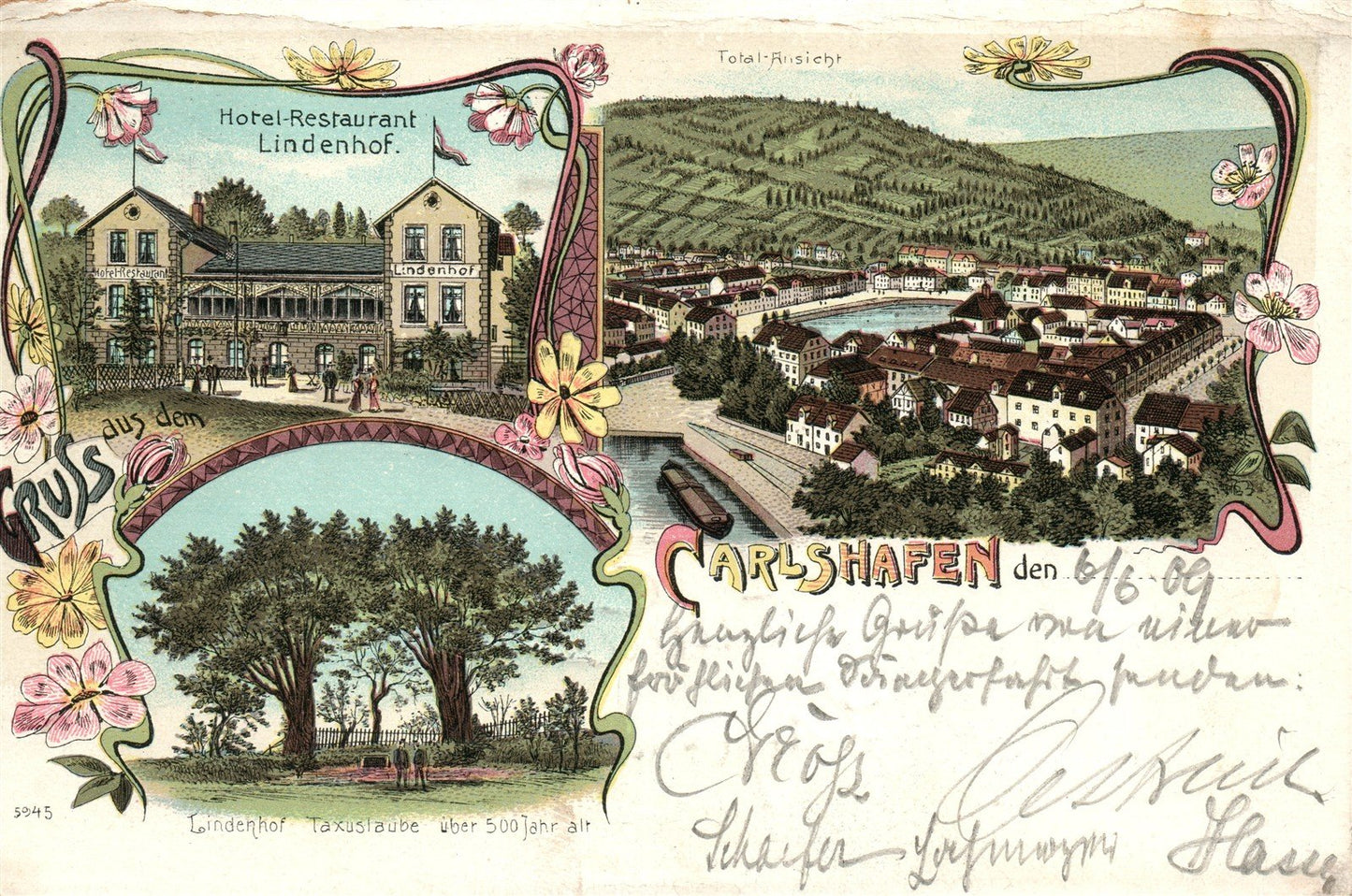 GERMANY CARLSHAFEN ANTIQUE POSTCARD