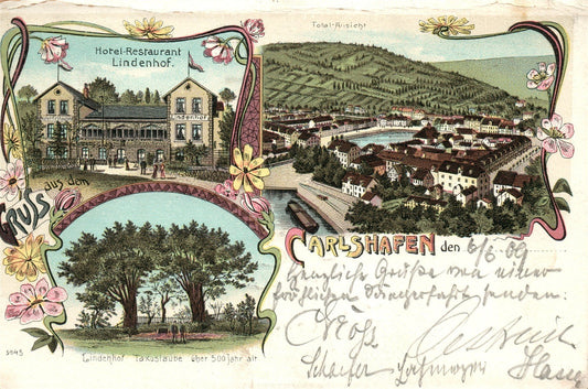 GERMANY CARLSHAFEN ANTIQUE POSTCARD