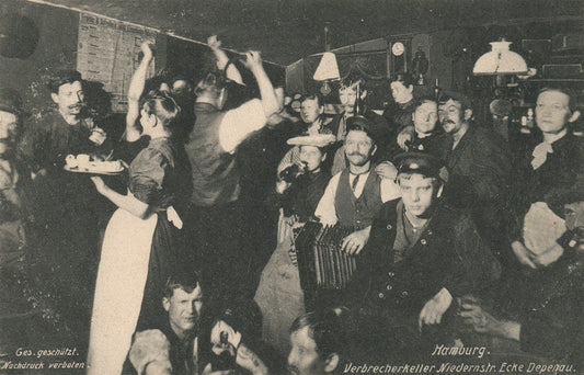 GERMANY HAMBURG VERBRECHERKELLER Criminal Cellar Tavern ANTIQUE POSTCARD