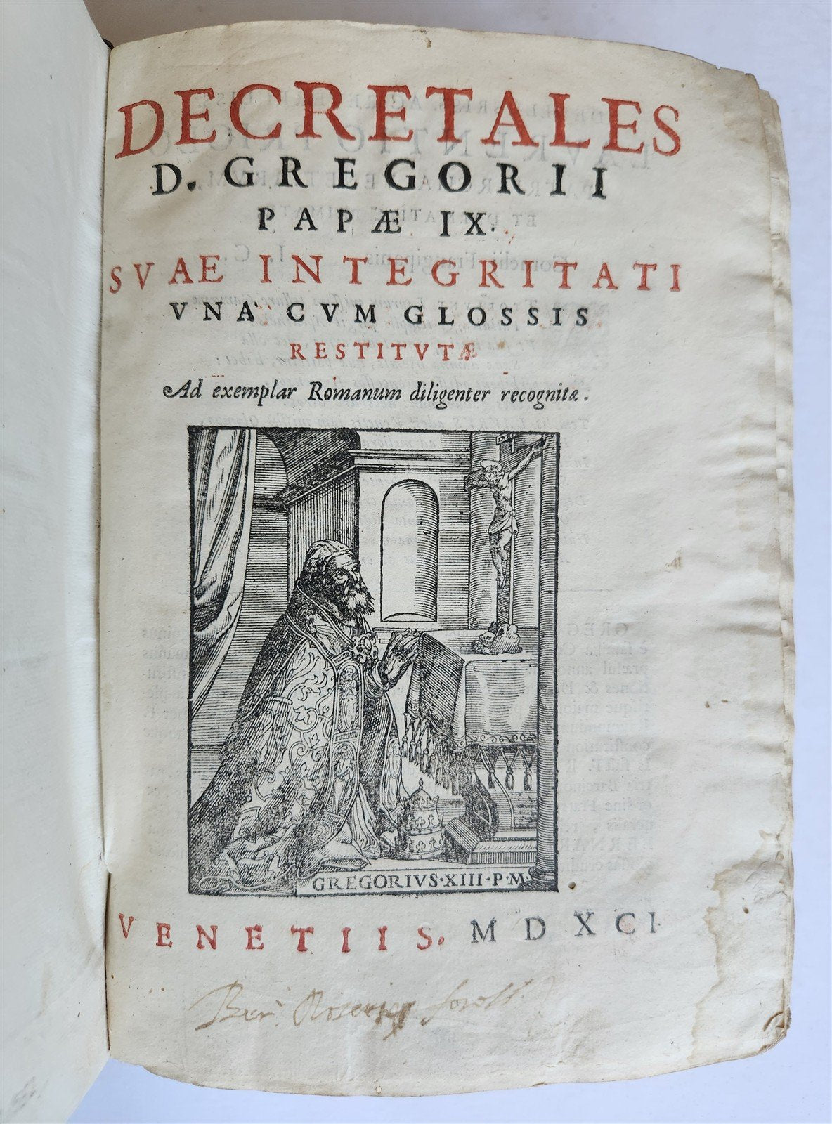 1591 DECRETALS of Pope Gregory IX antique 16th CENTURY
