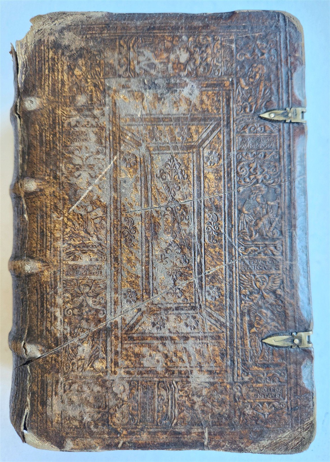 1562 BIBLE ILLUSTRATED antique ORIGINAL PIGSKIN BINDING LATIN BIBLIA SACRA 16 c.