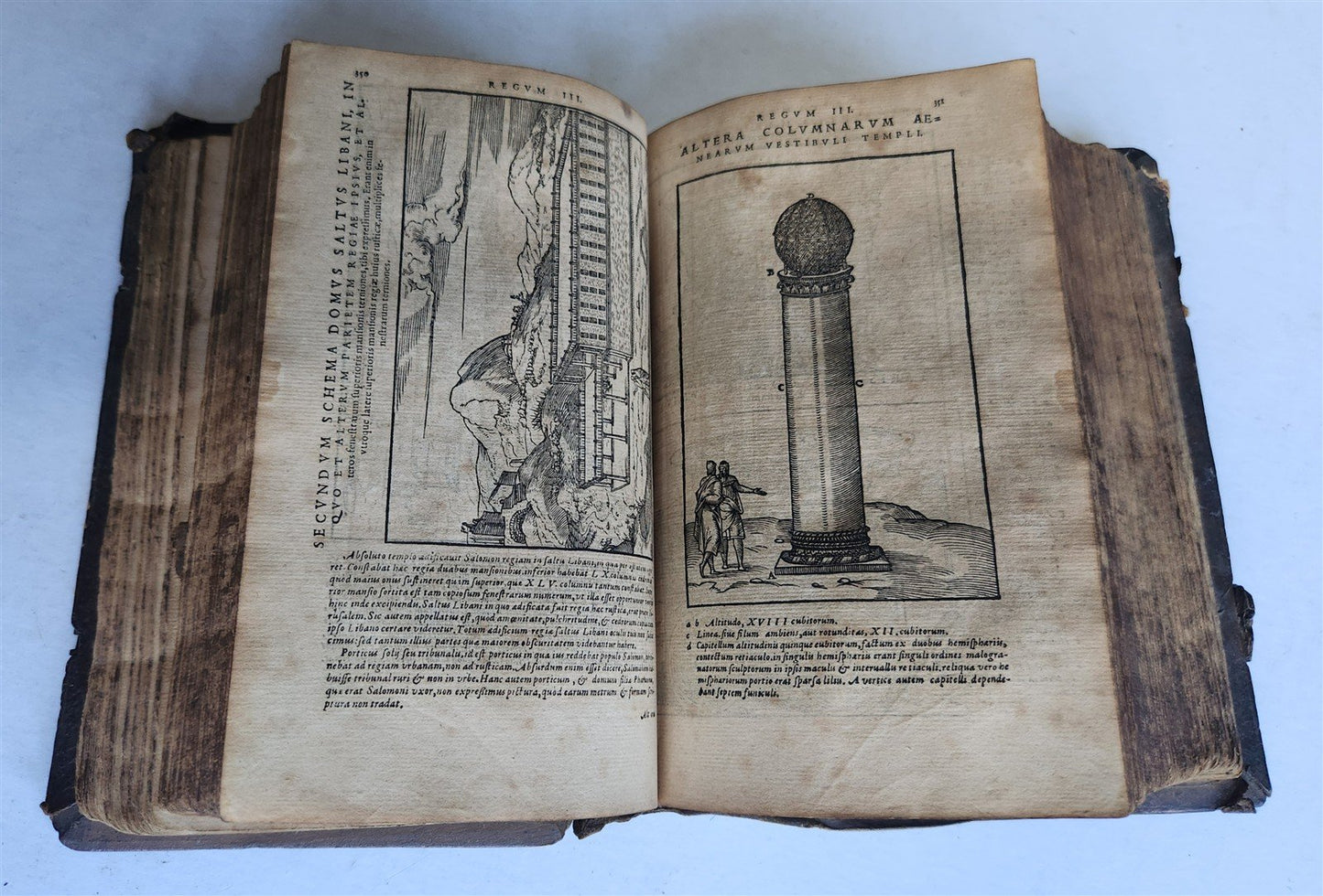 1562 BIBLE ILLUSTRATED antique ORIGINAL PIGSKIN BINDING LATIN BIBLIA SACRA 16 c.