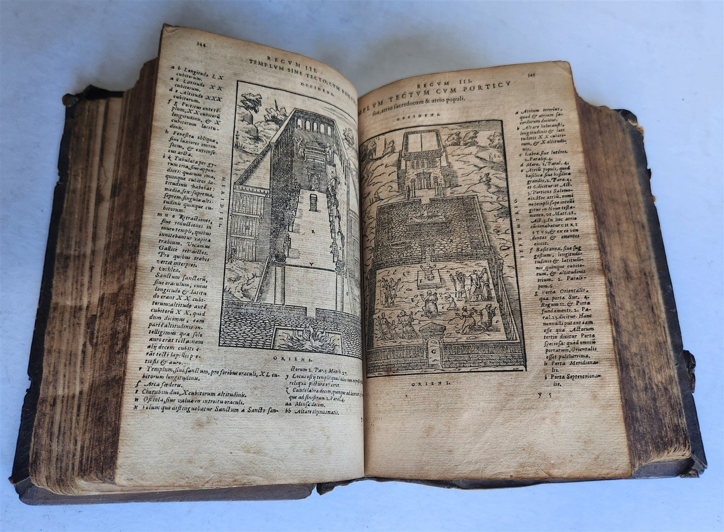 1562 BIBLE ILLUSTRATED antique ORIGINAL PIGSKIN BINDING LATIN BIBLIA SACRA 16 c.