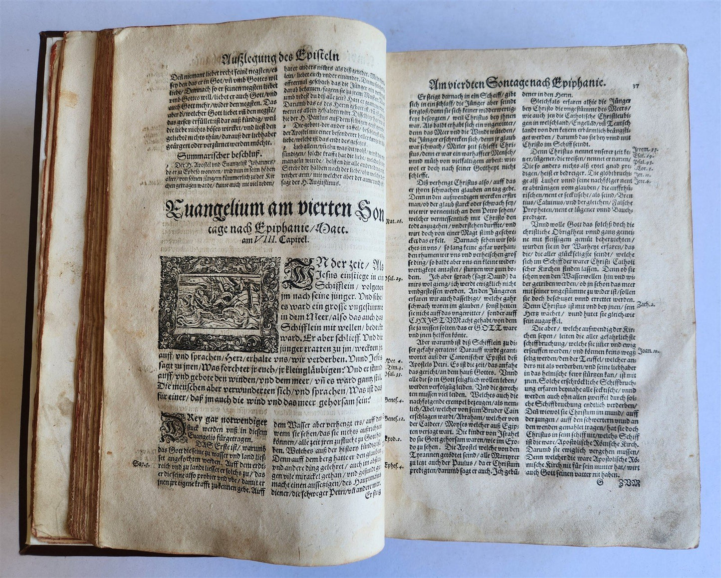 1576 POSTILLA exposition of Epistles & Gospels antique 16th C. ILLUSTRATED FOLIO