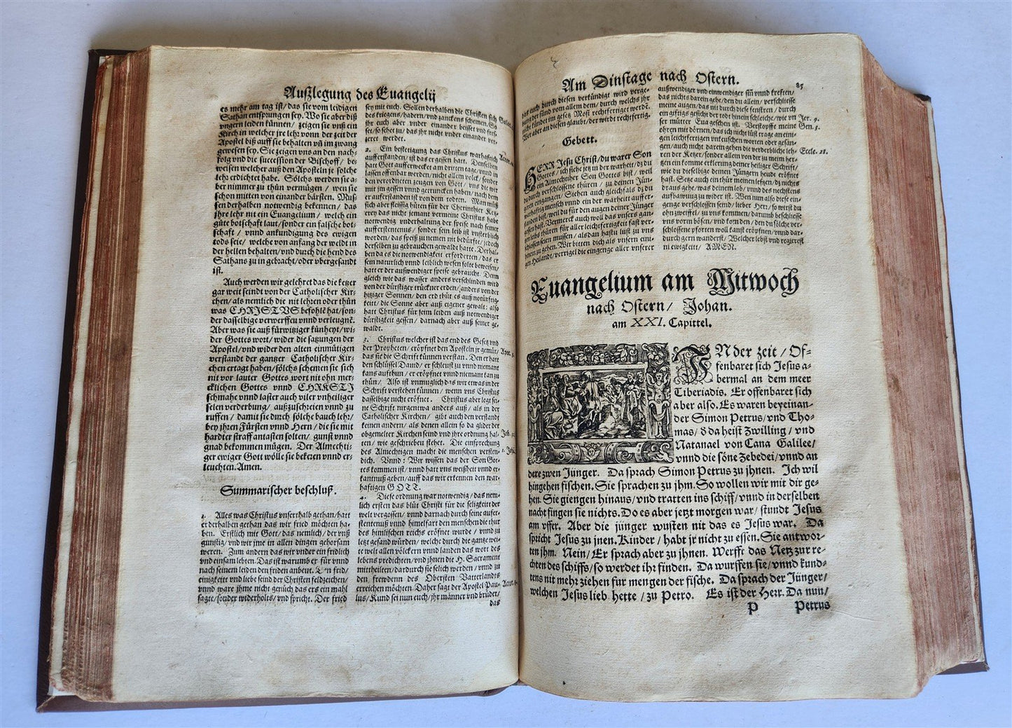 1576 POSTILLA exposition of Epistles & Gospels antique 16th C. ILLUSTRATED FOLIO