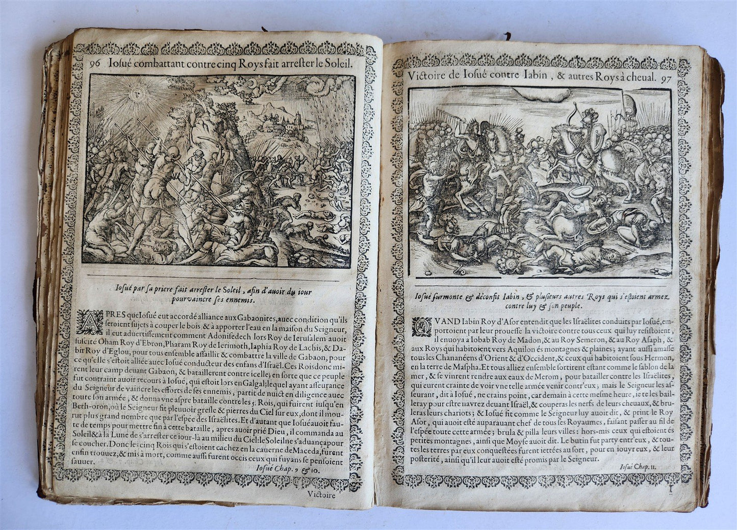 1655 BIBLE FIGURES antique ILLUSTRATED FOLIO Figures des Histoires de Bible