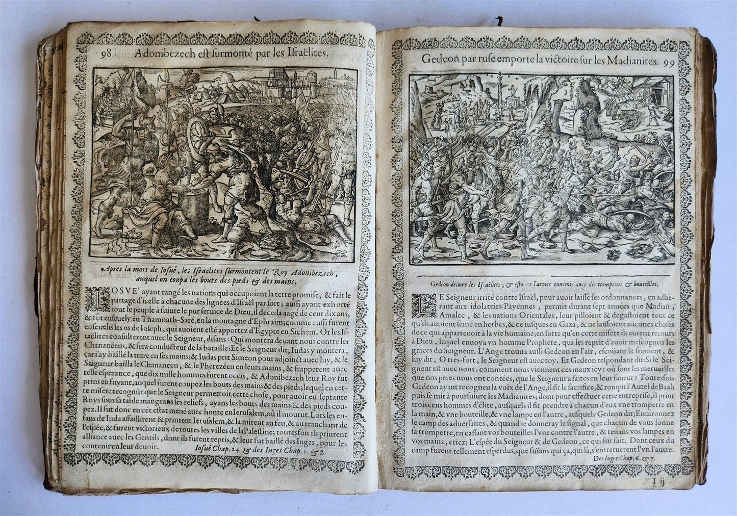 1655 BIBLE FIGURES antique ILLUSTRATED FOLIO Figures des Histoires de Bible