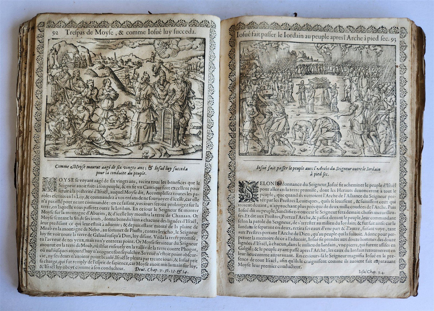 1655 BIBLE FIGURES antique ILLUSTRATED FOLIO Figures des Histoires de Bible