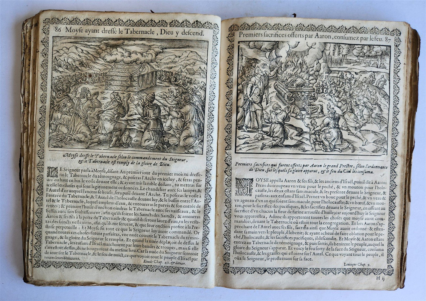 1655 BIBLE FIGURES antique ILLUSTRATED FOLIO Figures des Histoires de Bible